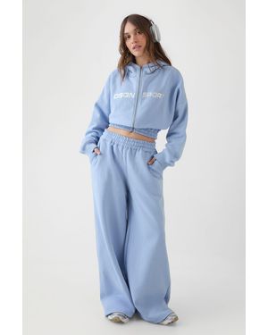 DSGN Studio Funnel Neck Zip Through Hooded Tracksuit - Blue