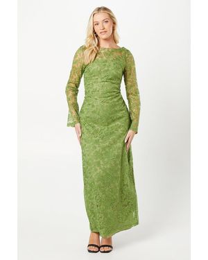 Debut London By Coast Cami Lined Lace Maxi Dress - Green