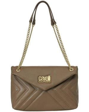 Roberto Cavalli Shoulder Bag With Chain Strap Cchb0196 - Metallic