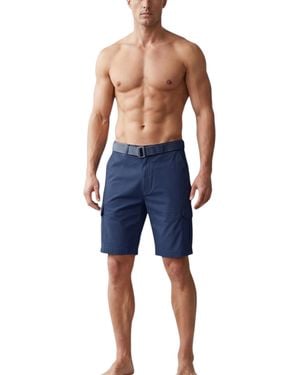 Other Cargo Shorts Relax Fit Comfort Flex Cotton Stretch Knee Combat Bermuda Pant - Blue