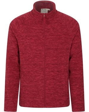 Mountain Warehouse 'Snowdon' Fleece Jumper Full Zip Quick Dry Antipill Fabric Mid Layer - Red