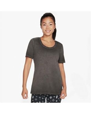 Skechers W1Ts330/Blk Diamond Wash Hatha Scoop Neck Tunic Tee Bold - Grey