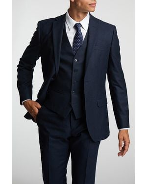 Alexandre Silver Label Of England Tailored Fit Flannel Jacket - Blue