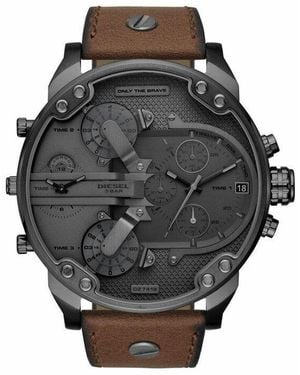 DIESEL Dz7413 Mr. Daddy 2.0 Chronograph Leather Watch - Black