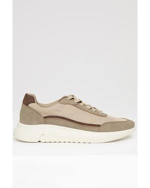 Threadbare Retro Panelled Court Trainers - Natural
