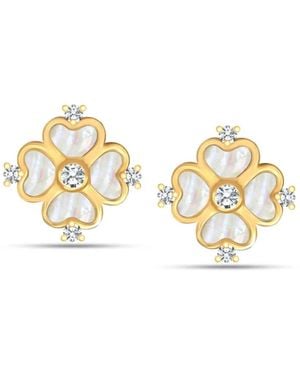 Bibei Clover Flower Earrings - Metallic