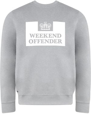 Weekend Offender Long Sleeve Crew Neck Jumpers Wosw100 Marl - Grey