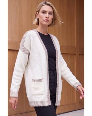 Roman Blanket Stitch Cardigan - White