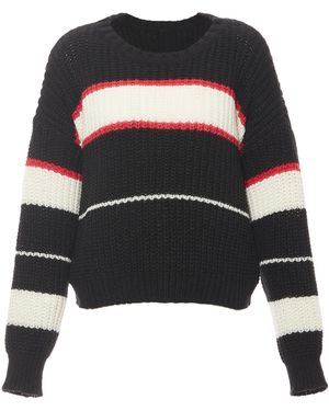 myMo Jumper Dames Zwart Gebroken Wit Koraal