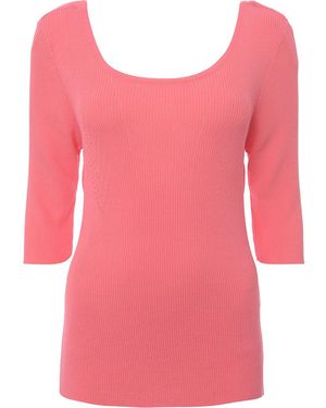 Morgan Coral Open Back Detail Knitted Top - Pink