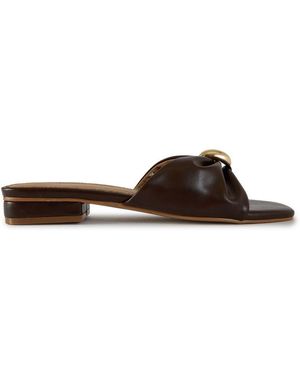 V.Gan February Trim Slide Sandals - Brown