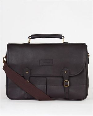Barbour Leather Briefcase - Black