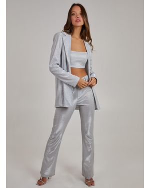 Pink Vanilla Sparkle Oversized Blazer - Grey