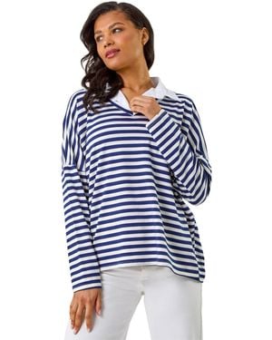 Roman Stripe Print 2 - Blue