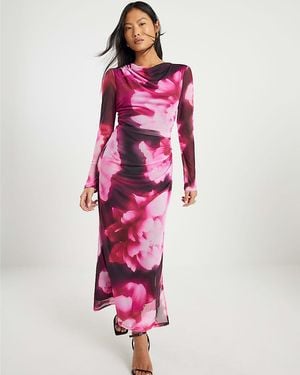 River Island Midi Dress Petite Floral Print - Pink
