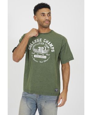 Brave Soul Graphic T-Shirt - Green