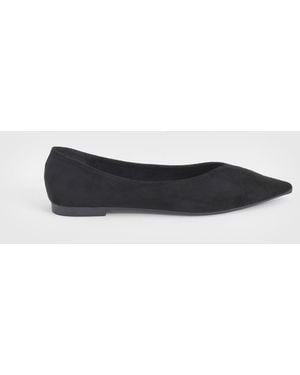 Faith Tasha Faux Leather Collapsible Pointed Flat Ballerinas - White
