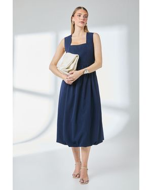 PRINCIPLES Square Neck Parachute Midi Dress - Blue
