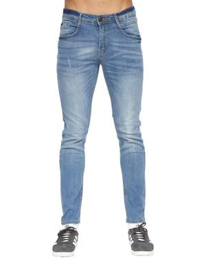 Duck and Cover Tranfold Slim Jeans (Light Wash) - Blue