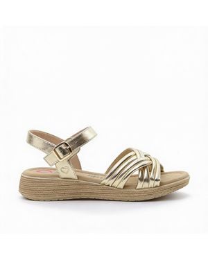 Heavenly Feet Symphony Ankle Strap Sandals - Metallic