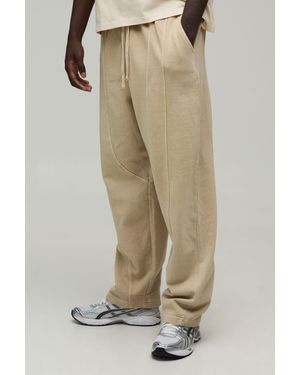 BoohooMAN Balloon Fit Seam Detail Washed Jogger - Natural