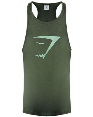 GYMSHARK Gfx Infill Stringer Tank Top - Green