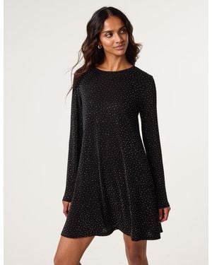 Blue Vanilla Lurex Diamante Swing Dress - Black
