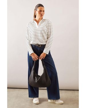 Wallis Stripe Rugby Top - White
