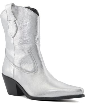 Dune Ladies Pardner Western Ankle Boots - White