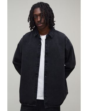 BoohooMAN Oversized Denim Shirt - Blue