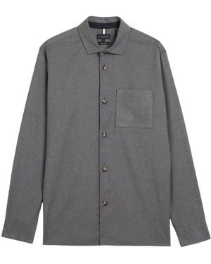 Ted Baker Gaius Oversized Wool Blend Light Shirt - Grey