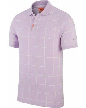 Nike Dri-fit Paars Geruit Poloshirt