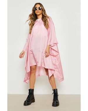 Boohoo Hooded Festival Poncho - Pink