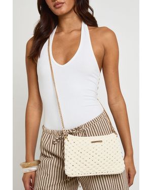 Boohoo Crochet Basic Cross Body Bag - White