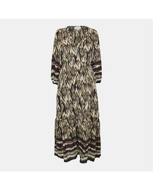 Velvet By Graham & Spencer By And V-Neck Three Quarter Sleeve Midi Dress - Multicolour