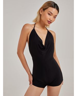 Pink Vanilla Cowl Neck Playsuit - Black