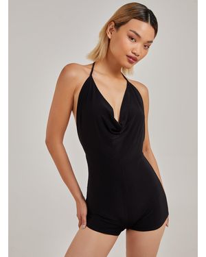 Pink Vanilla Cowl Neck Playsuit - Black