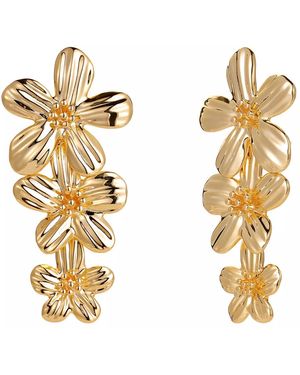 The Jewellery Stockroom Plated Oversized Floral Dropper Earrings - Metallic