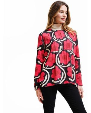 Regatta Regtta Orla Kiely Long Sleeve Lightweight Blouse Top - Red