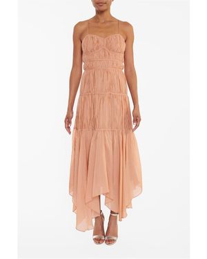 True Decadence Sweetheart Neck Sleeveless Maxi Wrap Dress - Pink