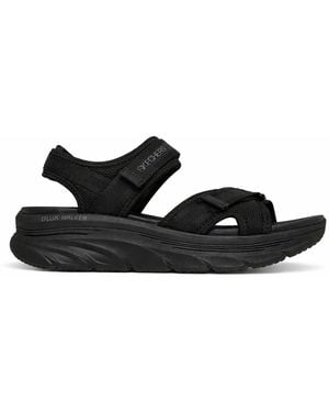 Skechers D'Lux Walker Sandal-Bold City Ankle Strap Sandals - Black