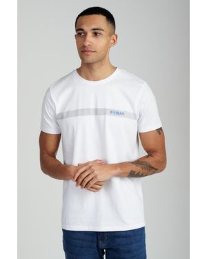 Foray Short Sleeve Cotton Crew Neck Logo T-Shirt - White