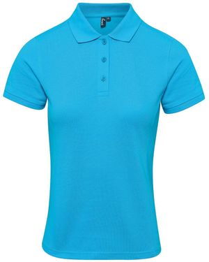 PREMIER Ladies Coolchecker Plus Piqu Polo With Coolplus - Blue