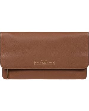 Pure Luxuries 'Golders' Leather Clutch Bag - Brown