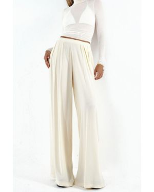 Busem Wide-Leg Viscose Crepe Trousers - Natural