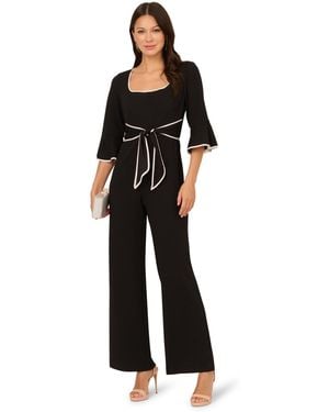Adrianna Papell Ruffle Sleeve Jumpsuit - Black