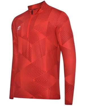 Umbro Maxium Quarter Zip Training Top (Vermillion) - Red