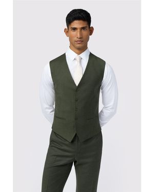 Ted Baker Single Breasted Five Button V-Neck Slim Fit Suit Waistcoat - Green