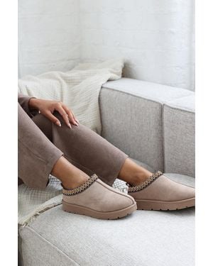 Where's That From Wheres 'Felinia' Embroidery Detail Slip On Ankle Boots - Grey