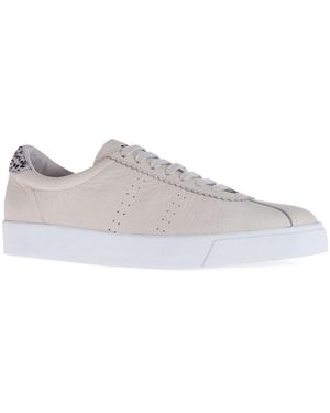 Superga Ladies 2843 Club S Dalmatian Print Tumbled Leather Trainers Gesso) - Grey